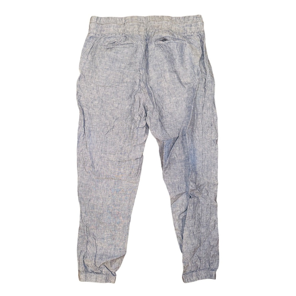 C5 Athleta Cabo Linen Jogger Women's Pants Blue Size 12 Travel Beach